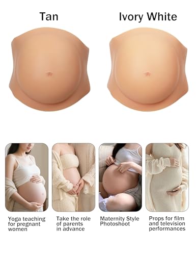 Silicone Fake Pregnant Belly - color: Ivory White, size: 7-9month