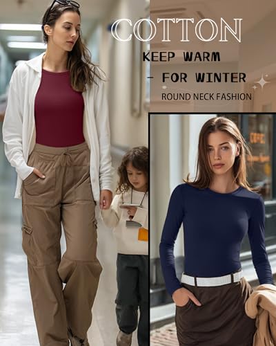 Neer 3 Pack Womens Long Sleeve Underscrub Shirts - color: Black, Navy Blue, Wine Red, size: X-Small