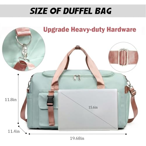 Eslcorri Gym Duffel Bag Travel Backpack with Shoe, Wet Compartment, GrayPink - color: 42L-GrayPink