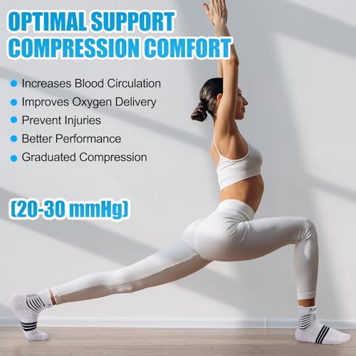 NEENCA Professional Compression Socks for Women Men Circulation, 20-30 mmHg - color: White, size: X-Large
