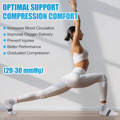 NEENCA Professional Compression Socks for Women Men Circulation, 20-30 mmHg - color: White, size: X-Large