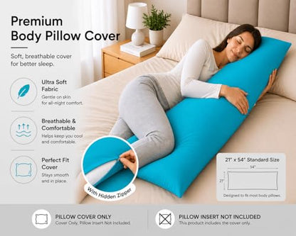EVOLIVE Body Pillow Cover 21"x54", Microfiber, Hidden Zipper (Ocean) - color: Ocean