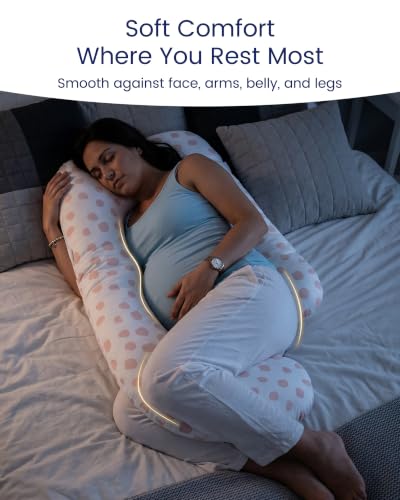 TotAha Soft Pregnancy Pillow Cover: Compatible with Momcozy U-Shaped Body Pillow, 2-Pack Replacement Pillow Case for 55/57 Inch Maternity Pillows, Pillow Not Included - color: Rosalie