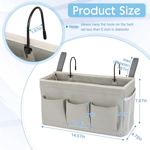 Bedside Caddy Bedside Storage Bag for Headboards/Bunk Bed - color: 1PC New Grey