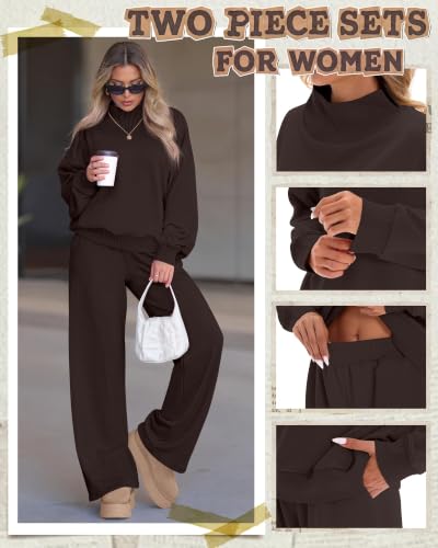 Neer Women's 2 Piece Set Sweatsuits Lounge Outfits Set - color: Brown, size: XX-Large