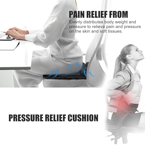 Inflatable Seat Cushion, Travel Cushion for Airplane Without Air Pump