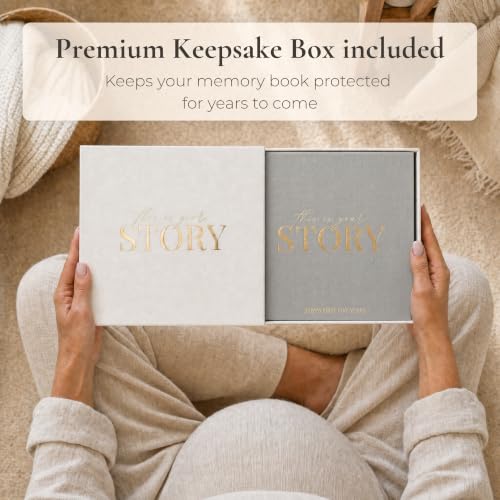 Baby Memory Book from Pregnancy to Age 5, Baby Book Keepsake, Light Grey - color: Light Grey