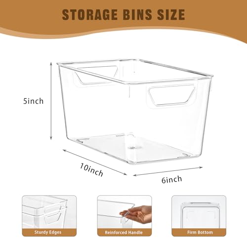 Freebat 12 Pack Pantry Organization and Storage,Clear Plastic Storage Bins - color: Mid 12pack