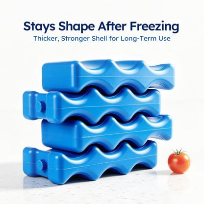 Ice Packs for Cooler & Breast Milk Storage, Reusable Contoured Freezer Pack - size: 4-Pack
