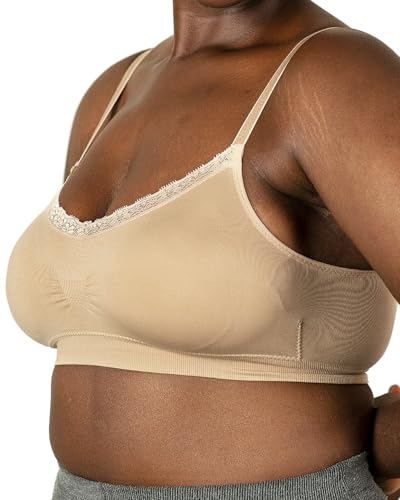 Coobie Lace V-Neck Bra for Women - color: Light Nude, size: X-Large