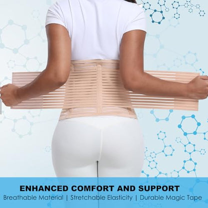 Postpartum & Post Surgery Abdominal Binder. Postpartum Belly Band - color: Beige-XL