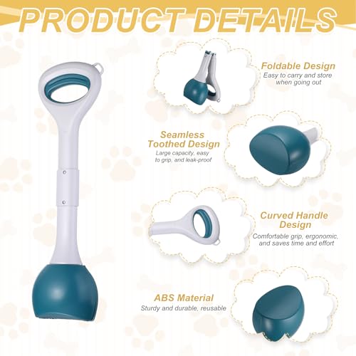 Poop Scooper, 19.3" Long Handle Dog Poop Scooper, Green - color: Green, size: 19.3