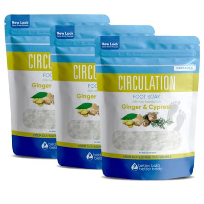 Circulation Foot Soak (3 Pack Bundle) Foot Spa Epsom Salts - size: 32 Ounce (Pack of 3)
