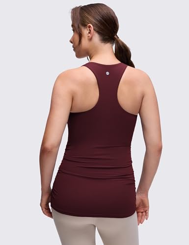CRZ YOGA Maternity Racerback Tank Tops - color: Red Merlot, size: Medium