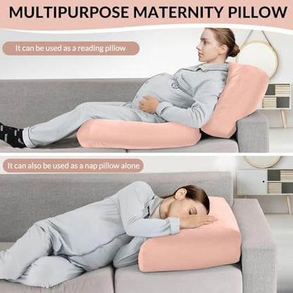 Pregnancy Belly Pillow for Sleeping, Full Body Pregnancy Massage Pillow - color: Pink