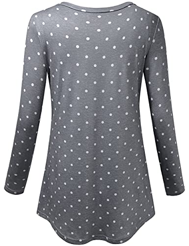 connche Women's Button Side Maternity Tunic Nursing Tops for Breastfeeding - color: Grey Dot, size: Small