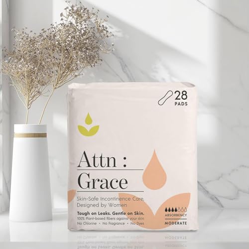 Attn: Grace Moderate Incontinence Pads for Women - Plant-Based, 56 Count - size: 28 Count (Pack of 2)