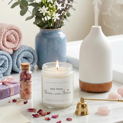 New Mom Gifts, Postpartum Gift for Moms, Gift for New Moms After Birth, New Parents Gifts for Couple, First Time Mom to Be - Lavender Scented Candle 7oz - color: New Moms & Dads