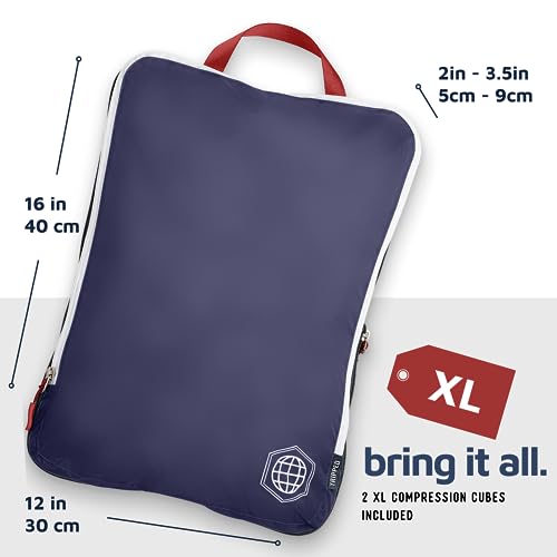 TRIPPED Travel Gear Extra Large Compression Packing Cubes 6-Piece Set - color: Navy