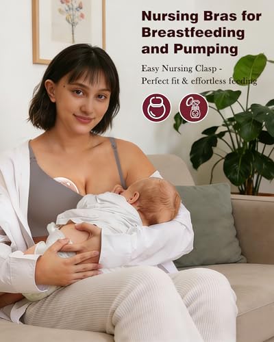 As Fairy Nursing Bras for Breastfeeding Wireless Jelly Support Bra - color: Coffee, size: Small