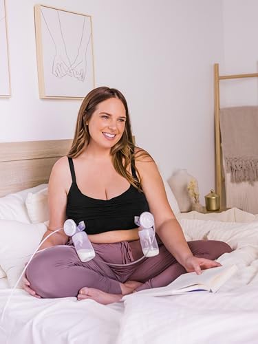 Kindred Bravely Sublime Hands Free Pumping Lounge & Sleep Bra, Nursing Bra - color: Black, size: Medium