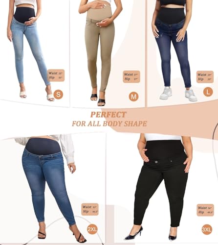 Hybrid & Company Women's Comfy Maternity Jeans - color: Pm2835sk-chr, size: Medium