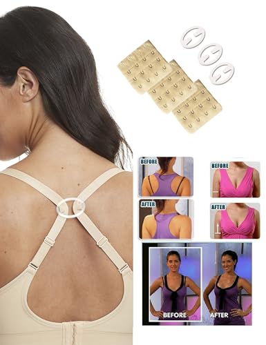 HOFISH 3PACK Full Bust Seamless Nursing Maternity Bras Bralette S-XXL with Extra Bra Extenders & Clips - color: 3pack: Beige, size: Medium