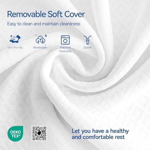 Kayfia Reading Pillow, Gel Memory Foam Back Rest Pillow, 19", White - color: White, size: Standard(19'')