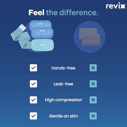 REVIX Ice Pack for Injuries Reusable, 2-Pack Hot & Cold Gel Wrap with Strap - color: Blue, size: Medium 10 x 5 Inch
