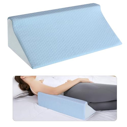 Body Wedge Pillow for Side Sleepers, Positioning Support - color: Blue