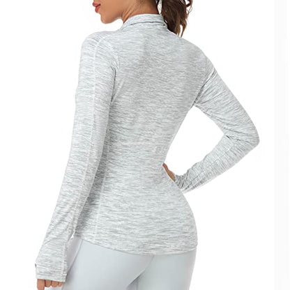 VUTRU Women's Workout Yoga Jacket Full Zip Running Athletic Track Jacket - color: White Space Dye, size: X-Small