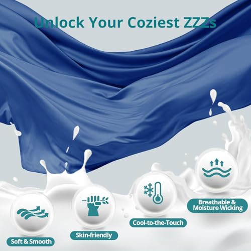 Sasttie Cooling Pregnancy Pillows for Sleeping, 57'' Full Body Pillow, Navy - color: Navy, size: 57 Inch