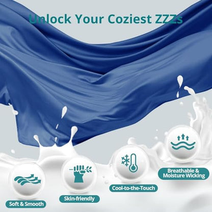 Sasttie Cooling Pregnancy Pillows for Sleeping, 57'' Full Body Pillow, Navy - color: Navy, size: 57 Inch