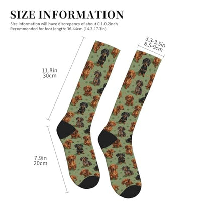 Cute Dog Compression Socks Women Men, Dog Lover Gift - color: Dachshund