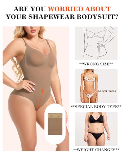 Women Bodysuit Extender Adjustable Snap Crotch Add Length To Crotch Extender(Not suitable for metal clasp) - color: Khaki-（2pc,2 Plastic，3" Length）