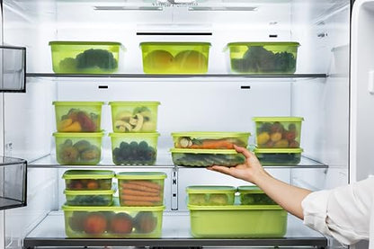LocknLock Fresh-Block Plastic Food Storage Container | Produce Storage Containers for Fridge | Vegetable & Fruit Storage Containers for Fridge, Storage, Microwave & Dishwasher Safe, 3.2L - size: 3.2L