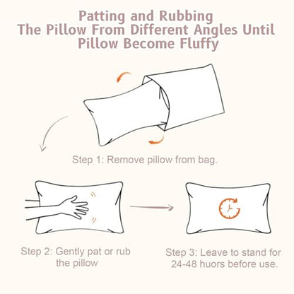 vocheer Small Pillow with Removable Cover, 11"x 7" Tiny Travel Pillow 2PCS - color: Dove-2pc