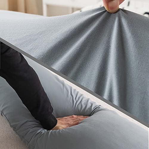 WhatsBedding Memory Foam Body Pillow with Cover, Long Bed Pillow for Adults - color: Grey