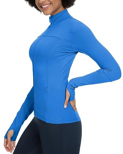Queenie Ke Womens Running Jackets with Zipper Pockets - color: Dream Blue, size: Small