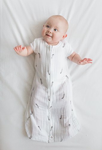 Amazing Baby Muslin Sleeping Sack - color: Little Feathers, size: Medium (6-12 Month)