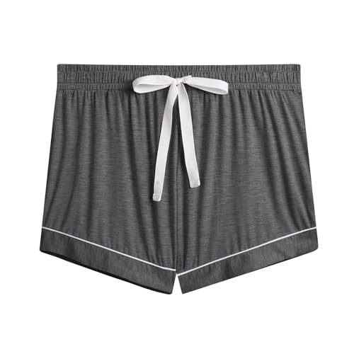 Cherrydew Women's Bamboo Viscose Cooling Button Up Pajama Shorts Set - color: Charcoal, size: Large