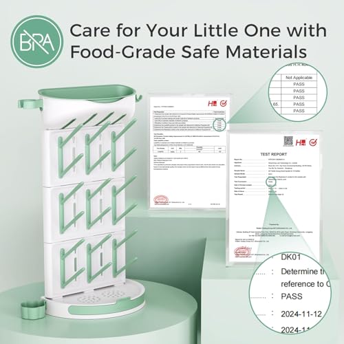 Momcozy Baby Bottle Drying Rack, 18 Bottles Vertical Space Saving