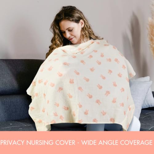 ANYEDDE 2-Pack Nursing Covers for Breastfeeding - Privacy Nursing Cover - color: D Pink & Bunny