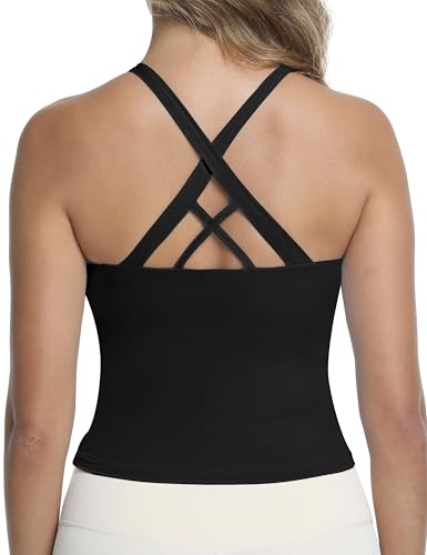 Nursing Tank Tops for Breastfeeding - color: Black, size: X-Large