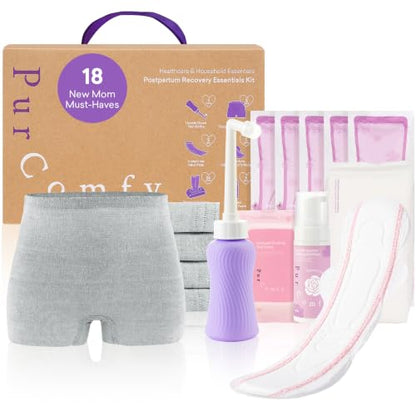 PurComfy 18 Pcs Postpartum Essentials Recovery Kit for New Mom