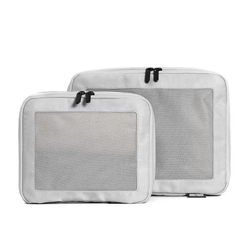 Aerotrunk Compression Packing Cubes for Travel, 2-Pack, Light Grey - color: Light Grey, size: 2-Pack