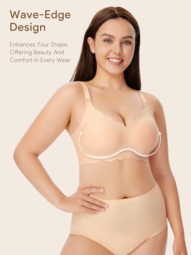 Angelhood Nursing Bras for Breastfeeding Seamless Maternity Bra Push Up