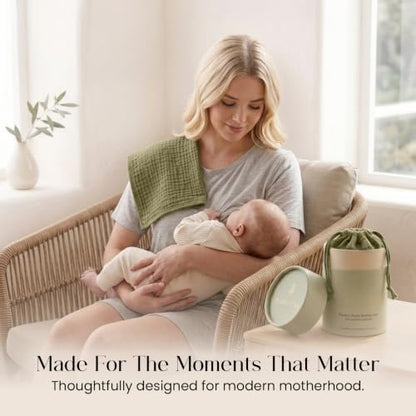 Premium Muslin Nursing Cover for Breastfeeding Privacy & Comfort - color: Olive