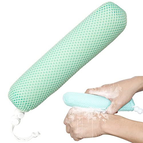Back Bath Brush with Sponge, 15.35"Back Scrubber with Anti-Slip Long Handle - size: White (Head Only)