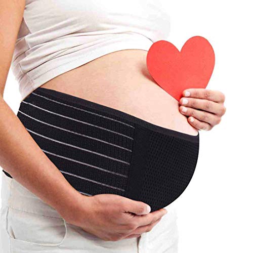 Pregnancy Belly Band Maternity Support Belt Eases Back Pelvic Pain - color: Black, size: One Size
